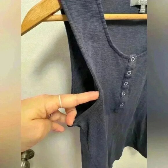 Marled essentials navy blue tank top size medium cotton blend pullover - Picture 7 of 10